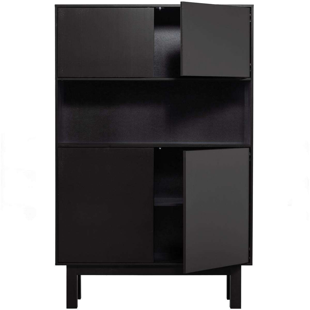 Buffet Finca Schwarz B: 110 cm - Schwarz, Design, Holz (110/170/40cm) - Livetastic