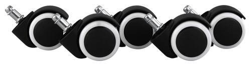 Bürostuhlrollen Ø 5 cm Schwarz/Weiß 5er-Set - Weiß, Basics, Kunststoff (5cm) - MID.YOU