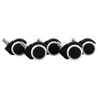 Bürostuhlrollen Ø 5 cm Schwarz/Weiß 5er-Set - Weiß, Basics, Kunststoff (5cm) - MID.YOU