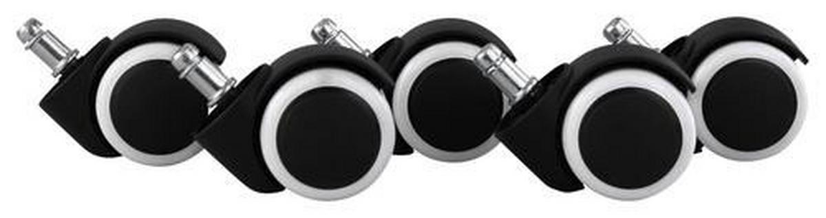 Bürostuhlrollen Ø 5 cm Schwarz/Weiß 5er-Set - Weiß, Basics, Kunststoff (5cm) - MID.YOU