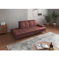 RÉCAMIERE Amica E, Rotbraun B: 231 cm - Rotbraun/Schwarz, KONVENTIONELL, Leder (231/90/122cm) - Sit & More
