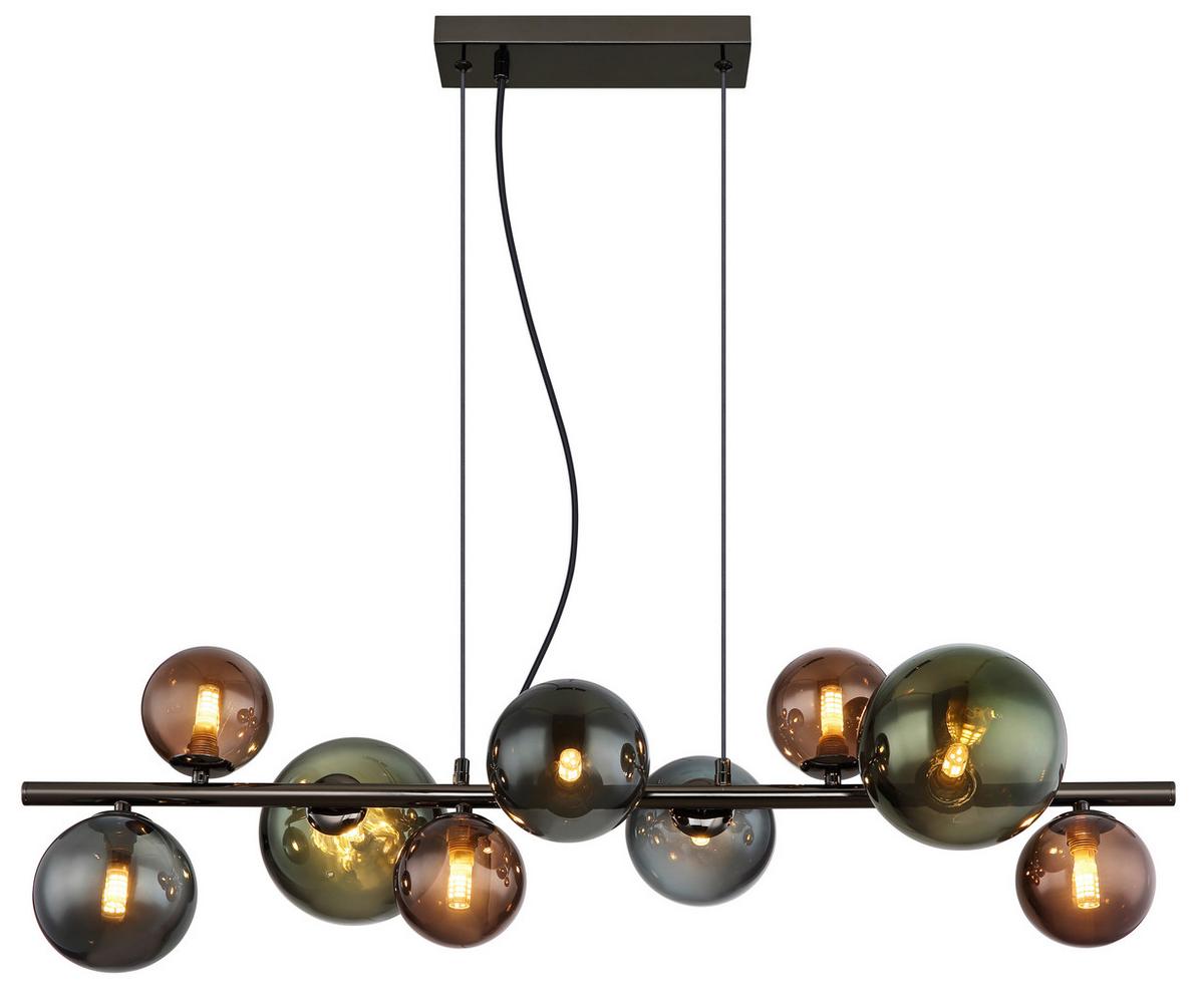 LED-Hängeleuchte 56142-9h - Petrol/Bronzefarben, Design, Glas/Metall (86/36/120cm) - Globo