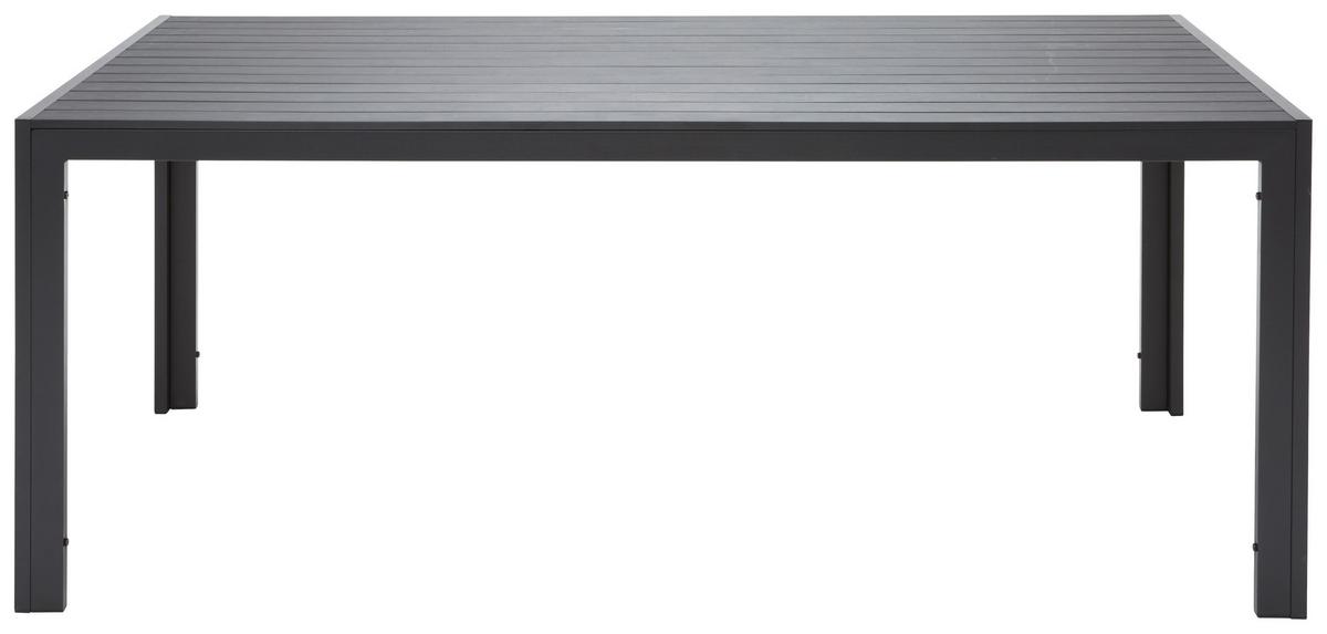 Gartentisch Milano Kunststoff/Aluminium L 205 cm - Dunkelgrau/Schwarz, MODERN, Kunststoff/Metall (205/74/90cm) - Beldano