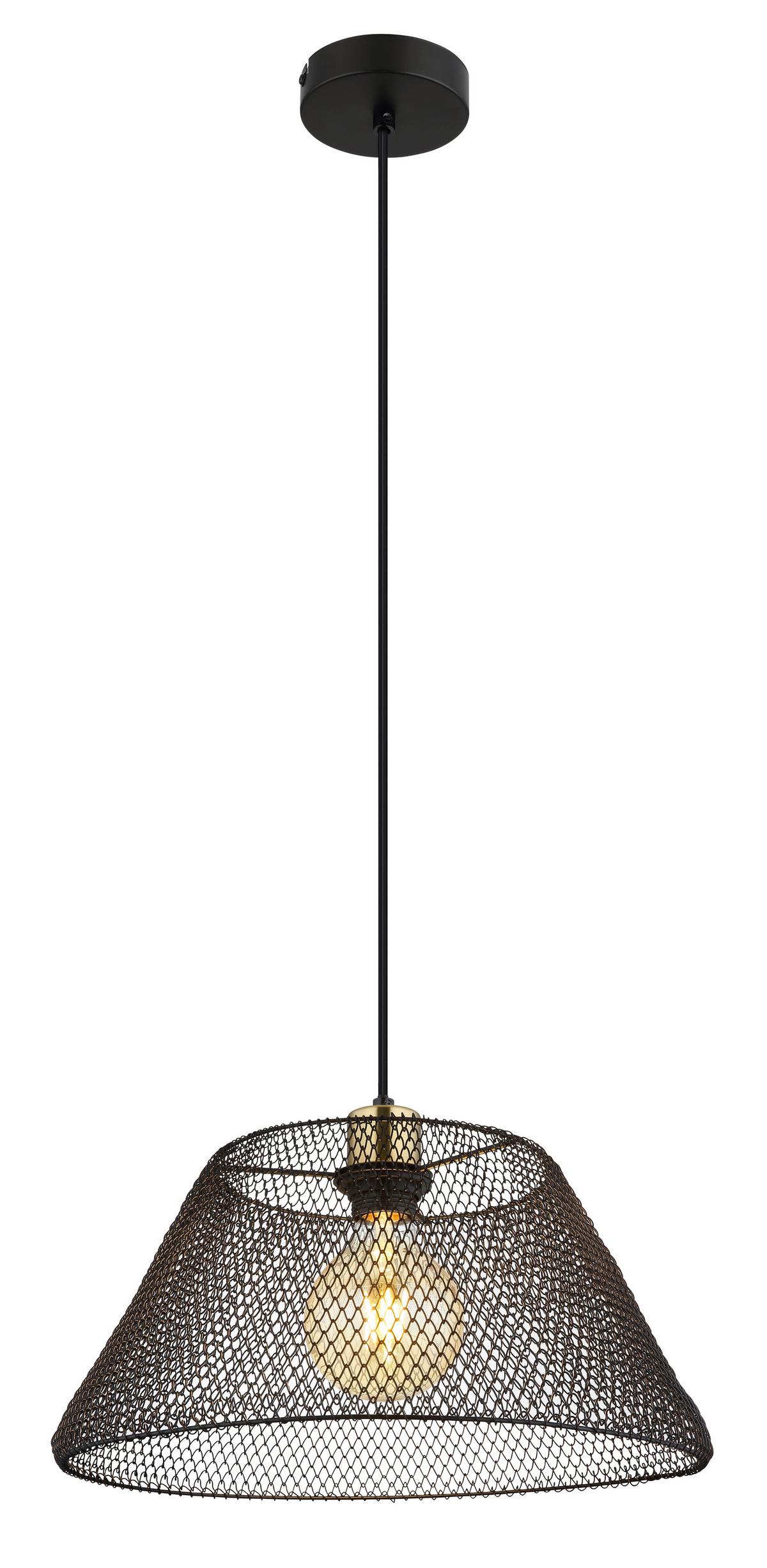 Hängeleuchte 15646h1 - Goldfarben/Schwarz, Trend, Kunststoff/Metall (36/120cm) - Globo