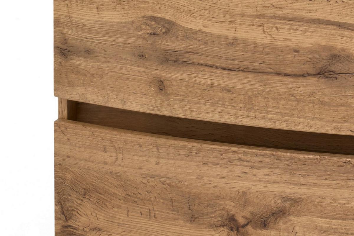 Waschbecken mit Unterschrank Kopenhagen B: 80cm Eiche Dekor - Eichefarben/Weiß, KONVENTIONELL, Glas/Holzwerkstoff (80cm) - Held