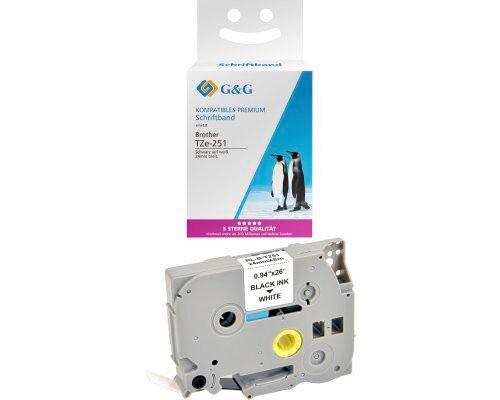 Schriftband RL-B-T251P-BK schwarz auf weiß - Schwarz, Basics, Kunststoff (2,4/800cm)