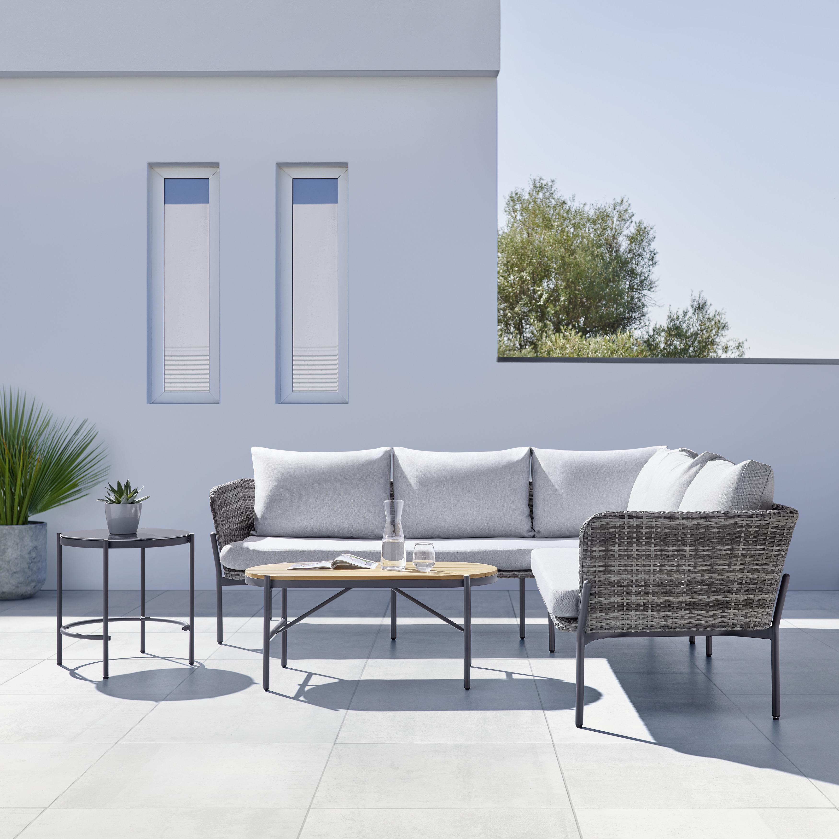 Záhradná Sedacia Súprava Zophia - prírodné farby/čierna, Moderný, kov/textil - Bessagi Garden