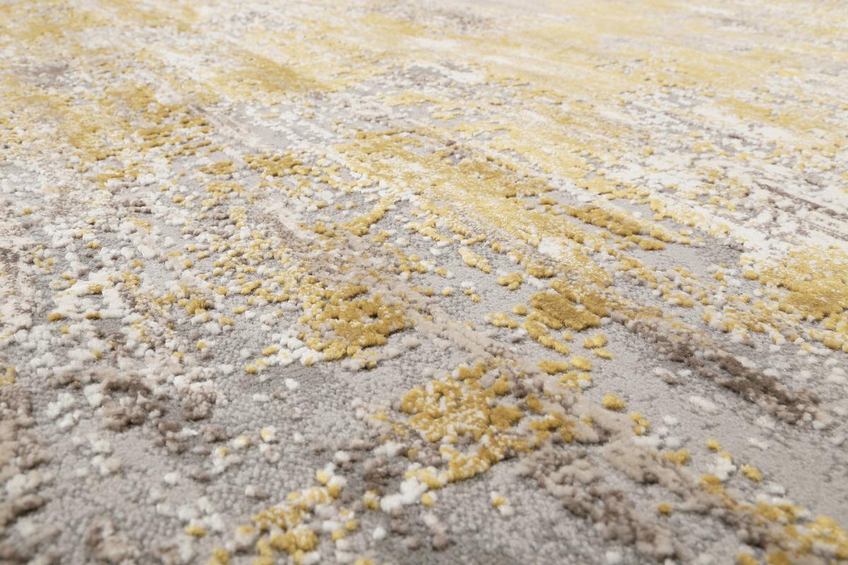 Webteppich Grau/gold, Bxl: Ca. 80x150 Cm - Dunkelgrau/Goldfarben, Design, Textil (80/150cm) - Esprit