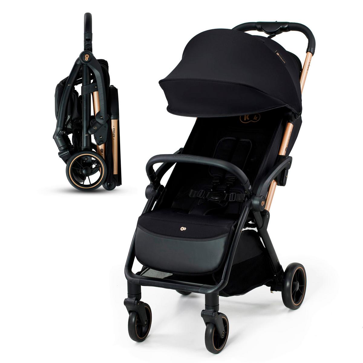Buggy Apino Schwarz, B/H/T: 47x99x93cm - Goldfarben/Schwarz, Basics (47/99/93cm) - Kinderkraft