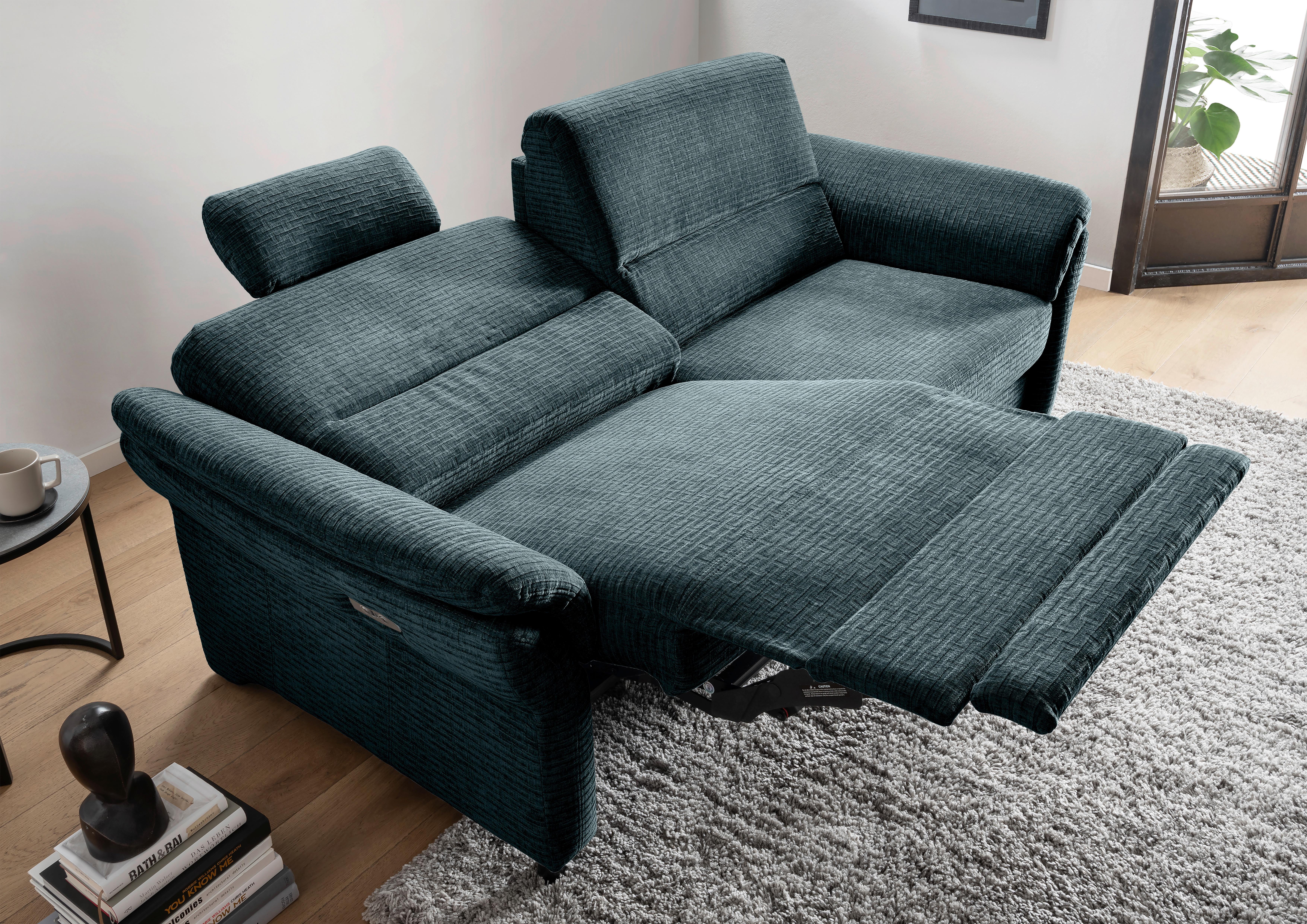 3-Sitzer-Sofa Cavoli, Blau L B: 192 cm - Blau/Schwarz, MODERN, Textil (192/90/89cm) - Livetastic