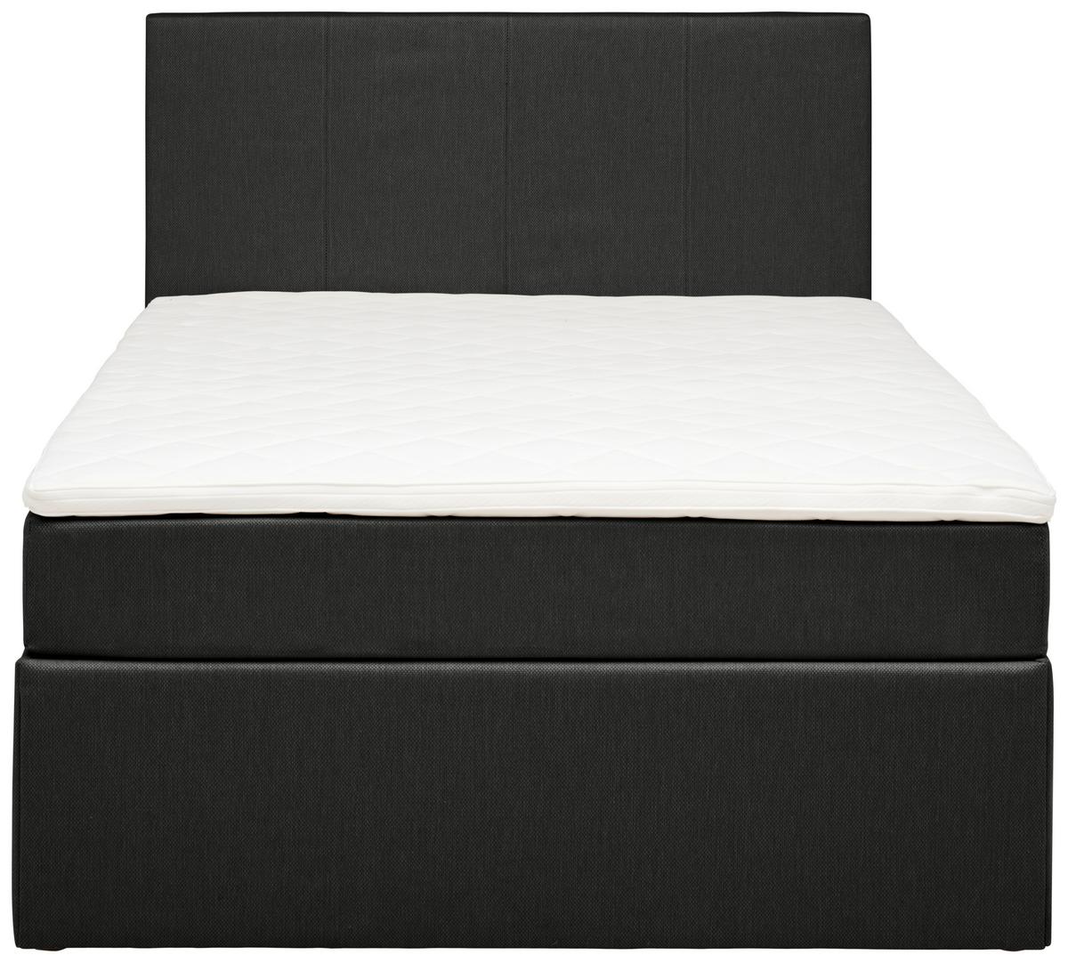 Boxbett Mit Topper 140x200 Carolina - Schwarz/Grau, KONVENTIONELL, Holz/Holzwerkstoff (140/200cm) - P & B