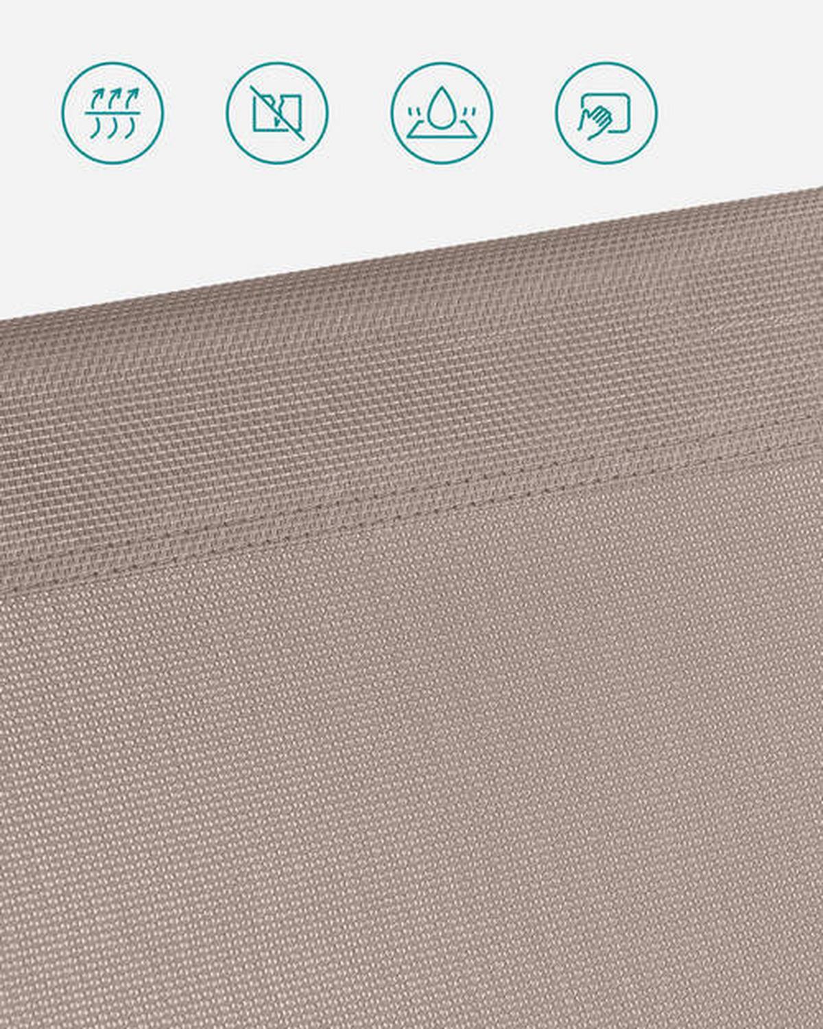 Sonnenliege Taupe inkl. Sonnendach, B: 53 cm - Taupe, Basics, Textil/Metall (53/29,5/193cm) - Modante