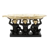 Skulptur Decor Monkey Tris Schwarz, Goldfarben, B: 42 cm - Goldfarben/Schwarz, Basics, Kunststoff (42/20/15.7cm)