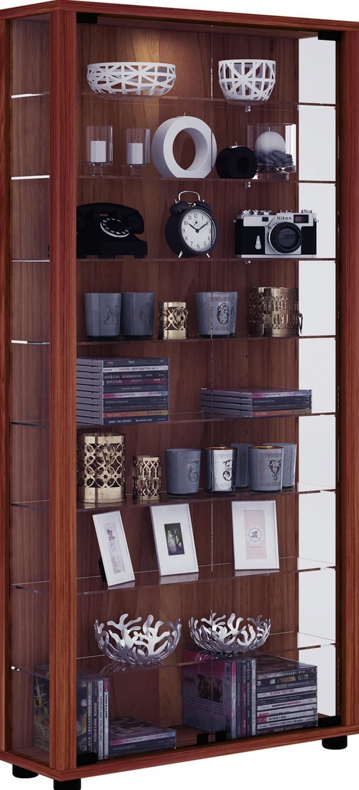 Vitrine Lumo Nussbaumfarben B: 59 Cm - Nussbaumfarben, MODERN, Glas/Holzwerkstoff (59/114,8/18cm) - MID.YOU