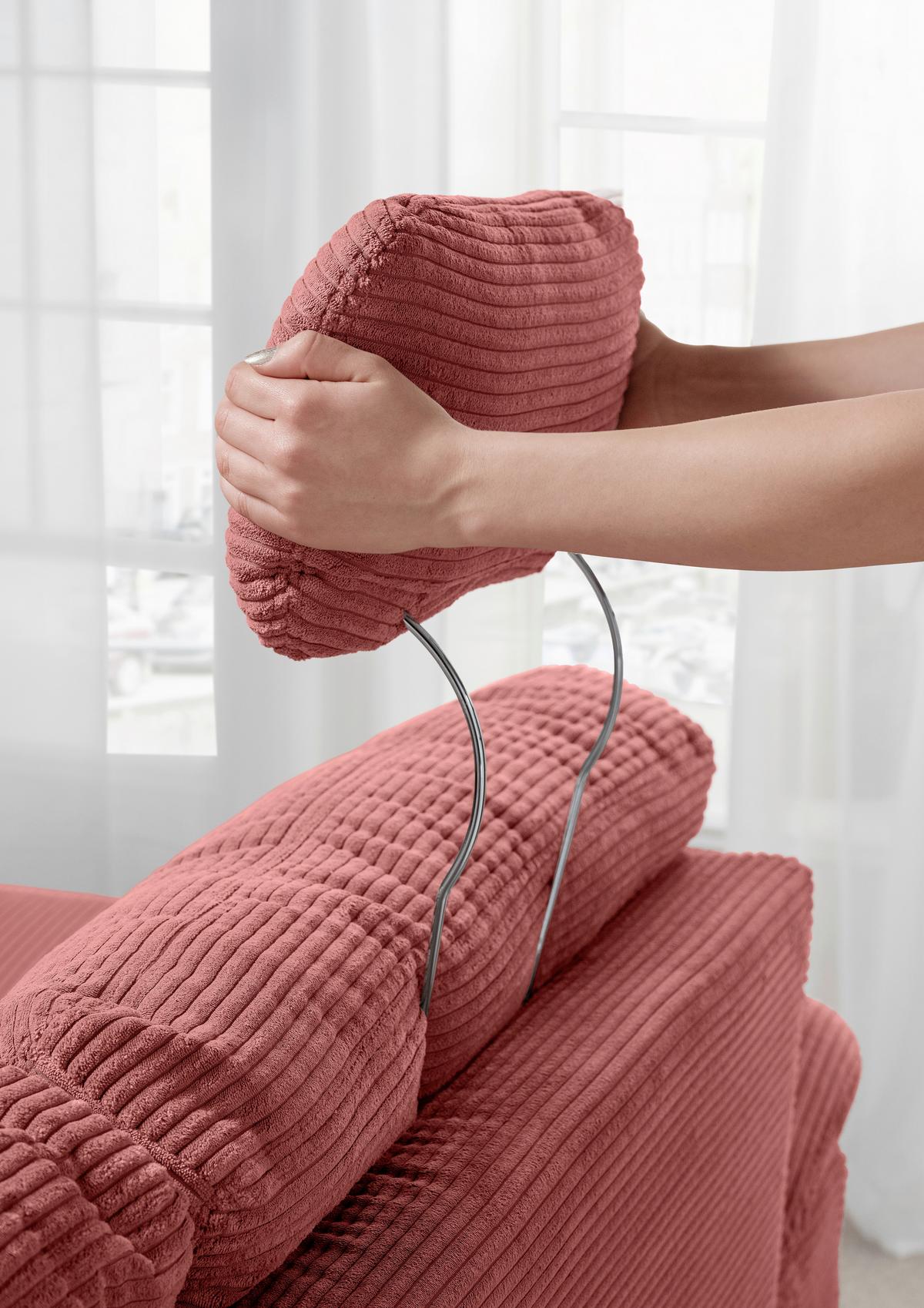 Ecksofa Brizzini Koralle S: 274x206 Cm - Koralle/Naturfarben, MODERN, Textil (274/206cm) - Livetastic