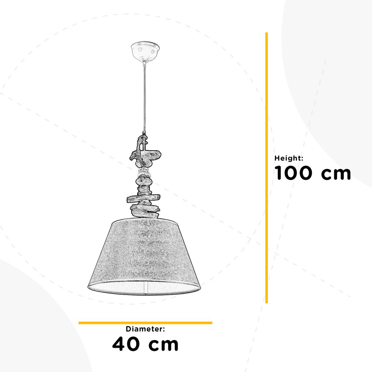 Hängeleuchte 5057/S - Weiß/Grau, KONVENTIONELL, Textil/Stein (40/100cm)
