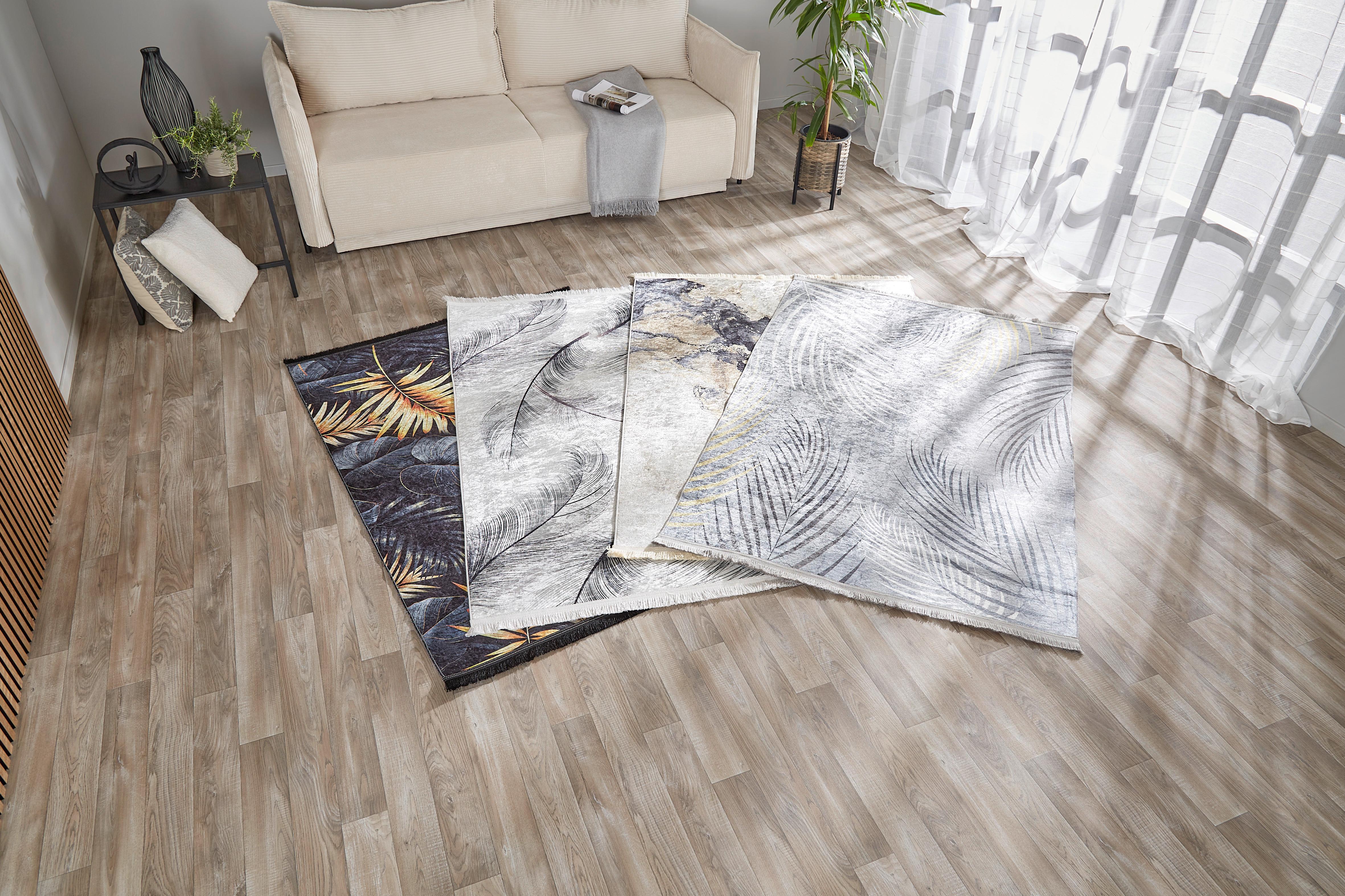 Teppich Emilia Bl 120x170 Weiß/grau Polyester - Weiß/Grau, MODERN, Textil (120/170cm) - Luca Bessoni