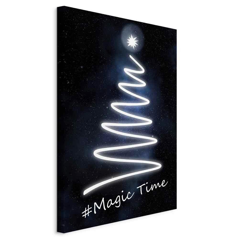 Leinwandbild Magic Time Schwarz Hellblau B: 40 cm - Schwarz/Hellblau, Basics, Holzwerkstoff/Textil (40/60/1.2cm) - artgeist