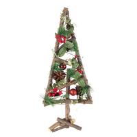 Dekor Karácsonyfa Frederica - barna/piros, Konventionell, műanyag/fa (19/12/48cm) - Luca Bessoni