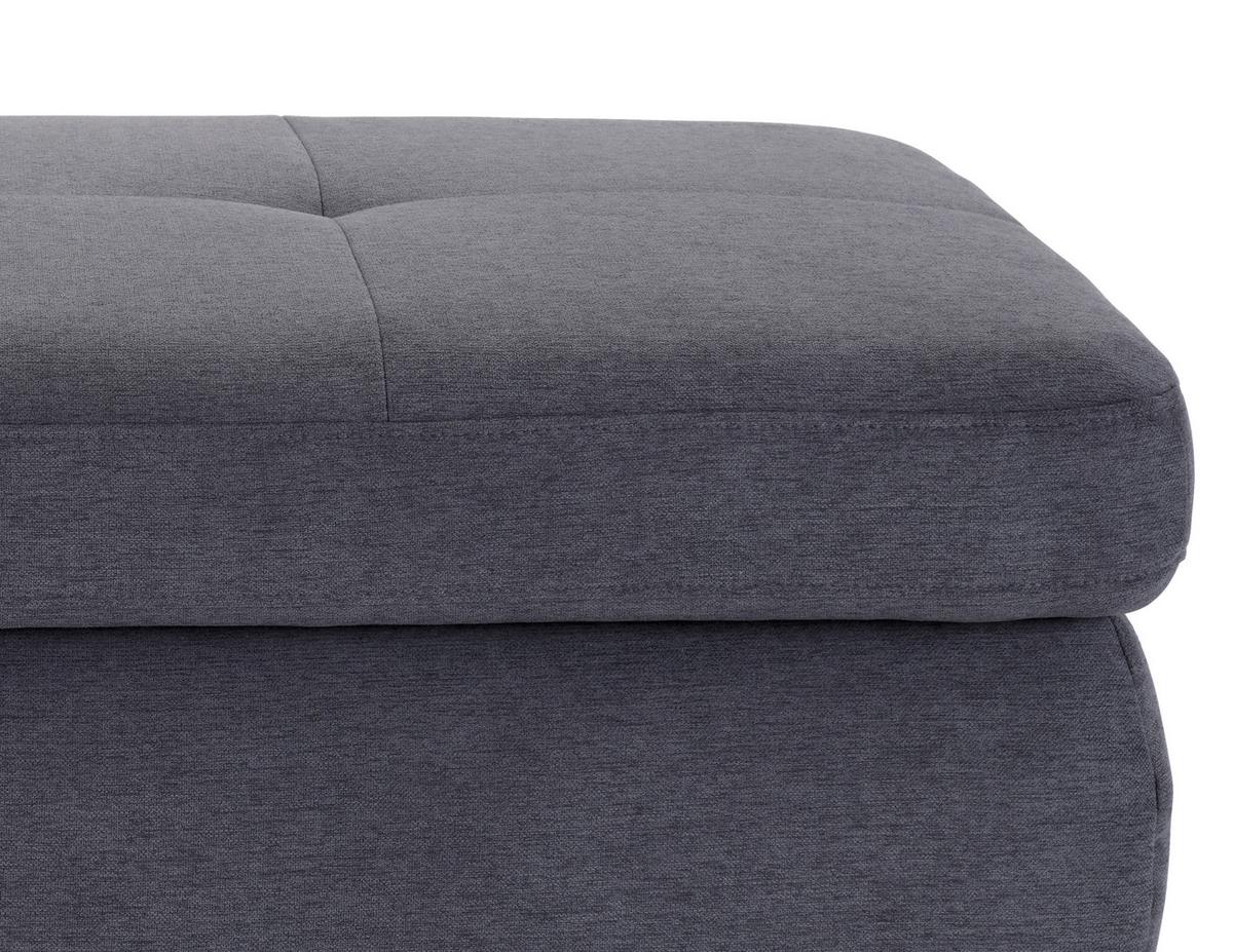 Hocker Mit Stauraum Webstoff Grau H: 64 Cm - Chromfarben/Grau, MODERN, Textil (129/47/64cm) - Luca Bessoni