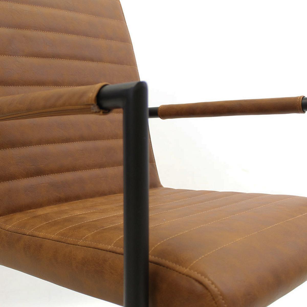 Armlehnstuhl Bars Braun Gepolstert 2er-Set - Cognac/Haselnussfarben, LIFESTYLE, Kunststoff/Textil (54/97/57cm) - MID.YOU