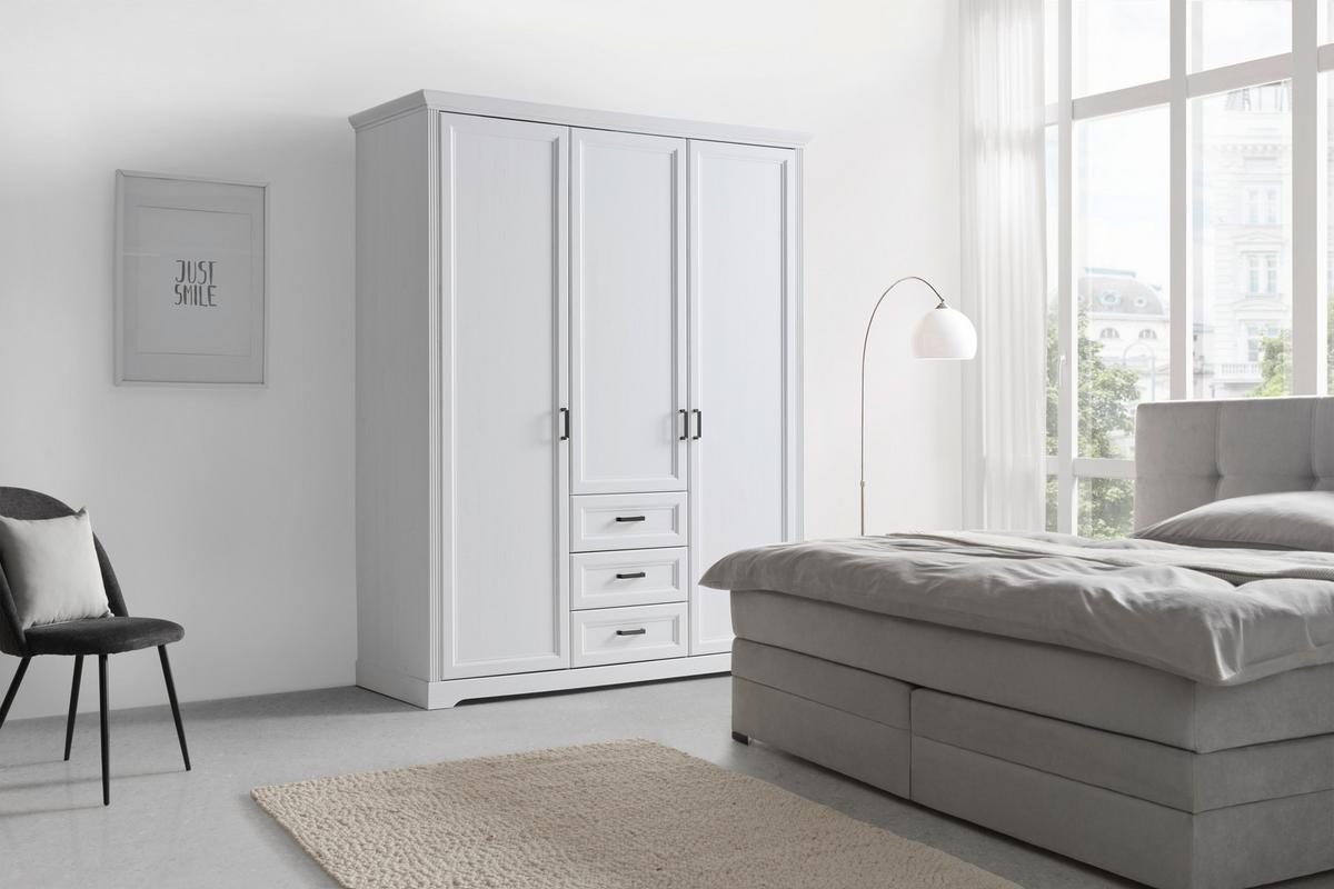 ŠATNÍ SKŘÍŇ MARILOU - bílá/barvy niklu, Romantický / Rustikální, kov/kompozitní dřevo (164/206/64cm)