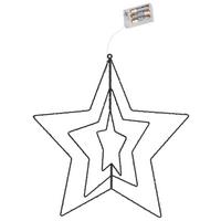 Vánoční závěsná dekorace Star, výška: 44cm, s LED - černá, kov/plast (41,5/44/0,4cm) - Modern Living