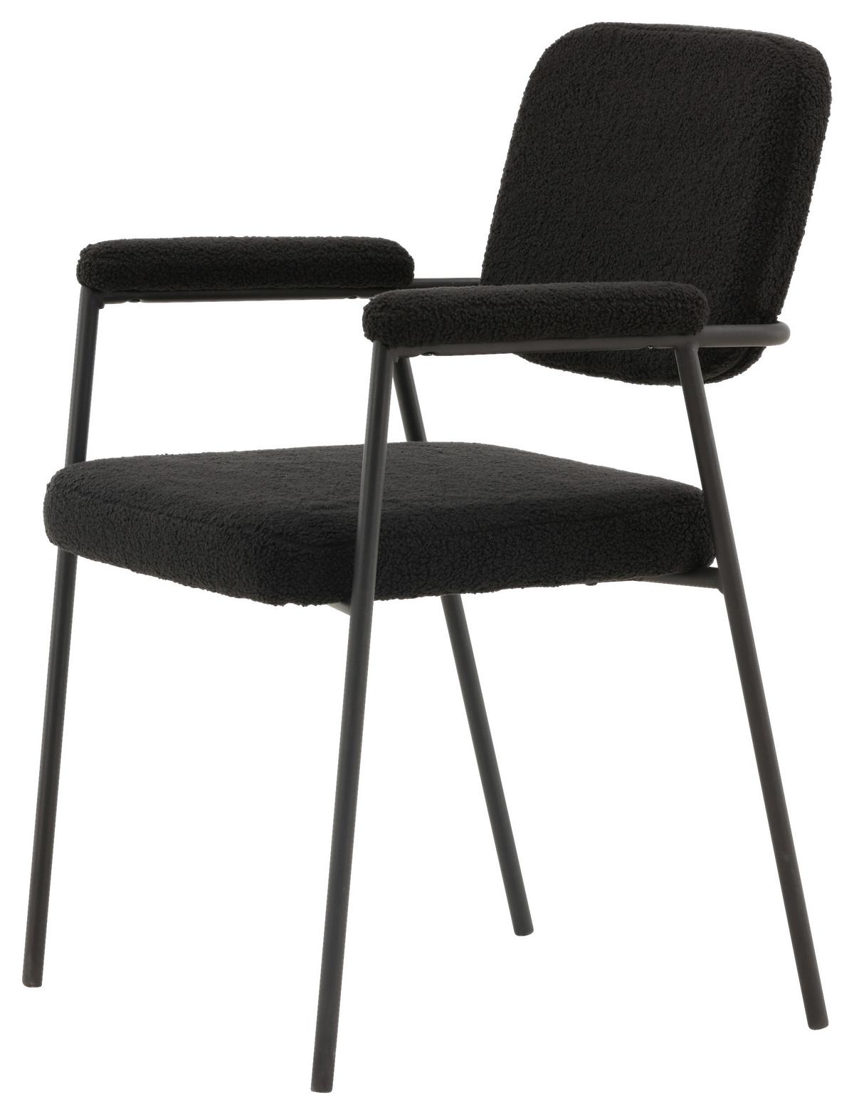 Stuhl-Set Yesterday - Schwarz, Design, Textil/Metall (58/90/61cm) - Livetastic