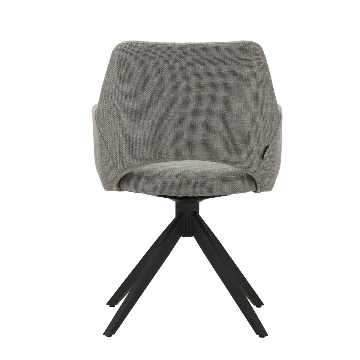 Stuhl Asher Grau, B: 54,5 Cm - Schwarz/Grau, MODERN, Textil/Metall (54,5/85/61,5cm) - MID.YOU