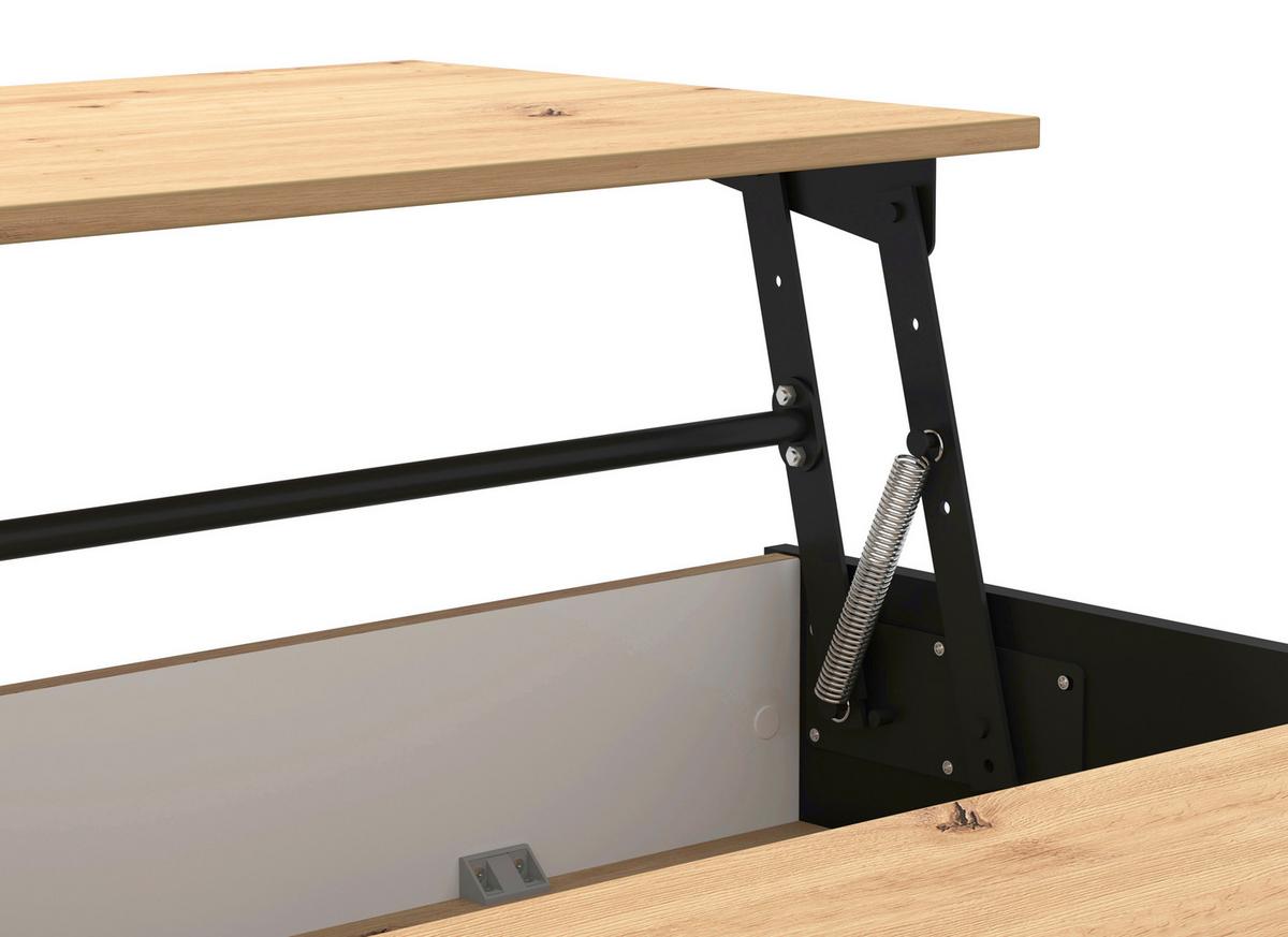 Dohányzóasztal Taranto - fekete/Artisan tölgy, Modern, faalapú anyag (80/45/80cm)