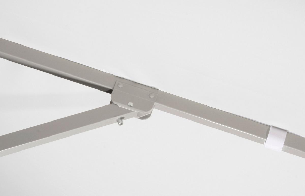 Ampelschirm Jumbo LxBxH: 400x295x400 cm Weiß - Silberfarben/Weiß, Basics, Textil/Metall (400/295/400cm) - Schneider