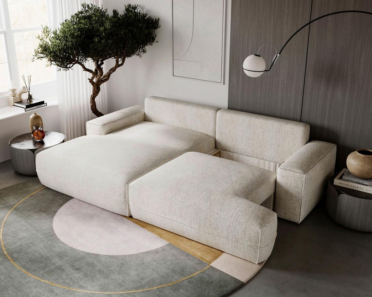 Fresh Beige S: 156x272 cm - Beige/Schwarz, Design, Textil (156/272cm) - Livetastic