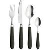 Besteckset Daisy Black Schwarz/Edelstahlfarben - Edelstahlfarben/Schwarz, Basics, Kunststoff/Metall - Pintinox