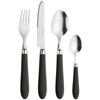 Besteckset Daisy Black Schwarz/Edelstahlfarben - Edelstahlfarben/Schwarz, Basics, Kunststoff/Metall - Pintinox