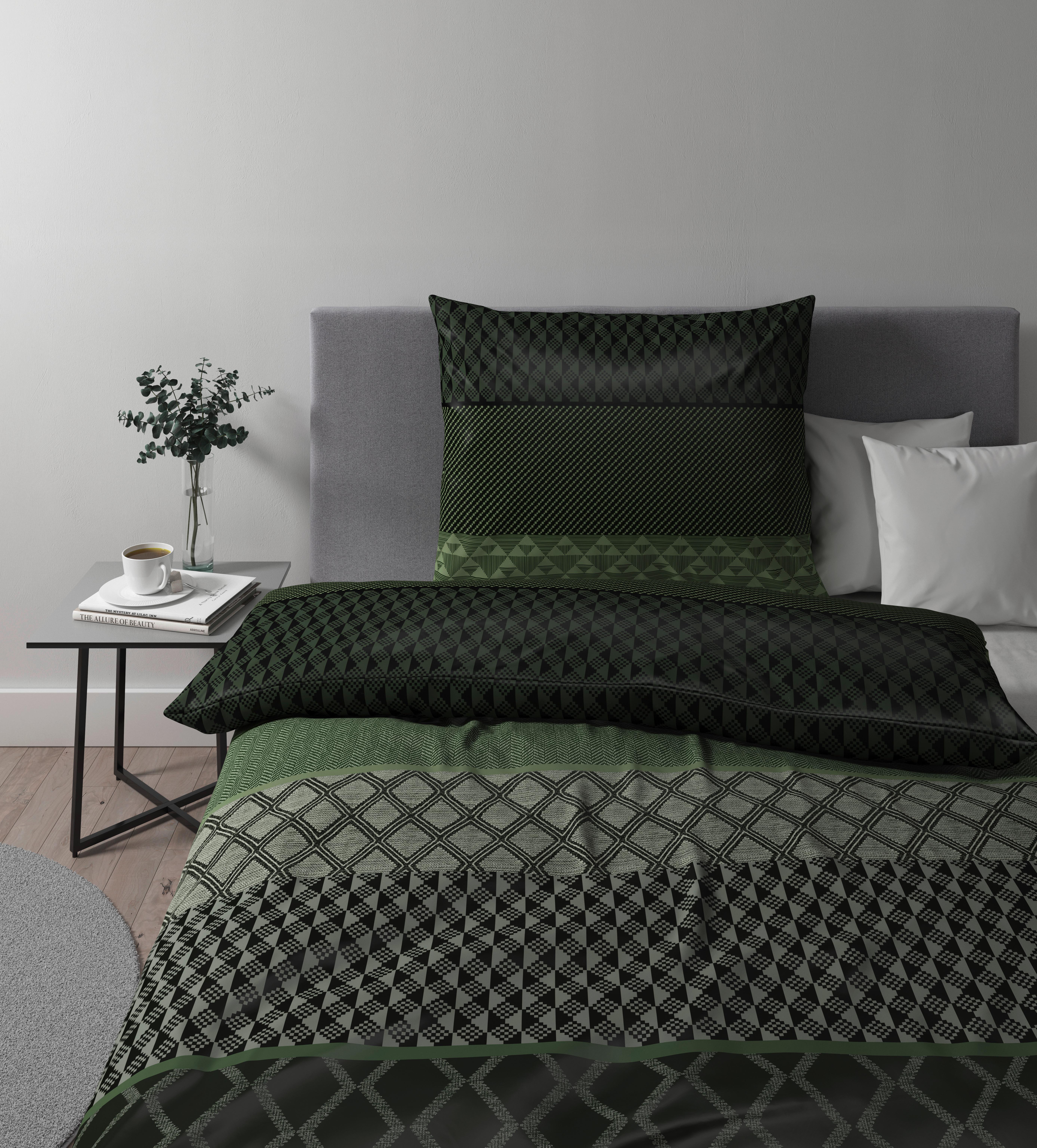 Povlečení Lukas, 140/200cm, Zelená - olivově zelená, Moderní, textil (140cm) - Premium Living