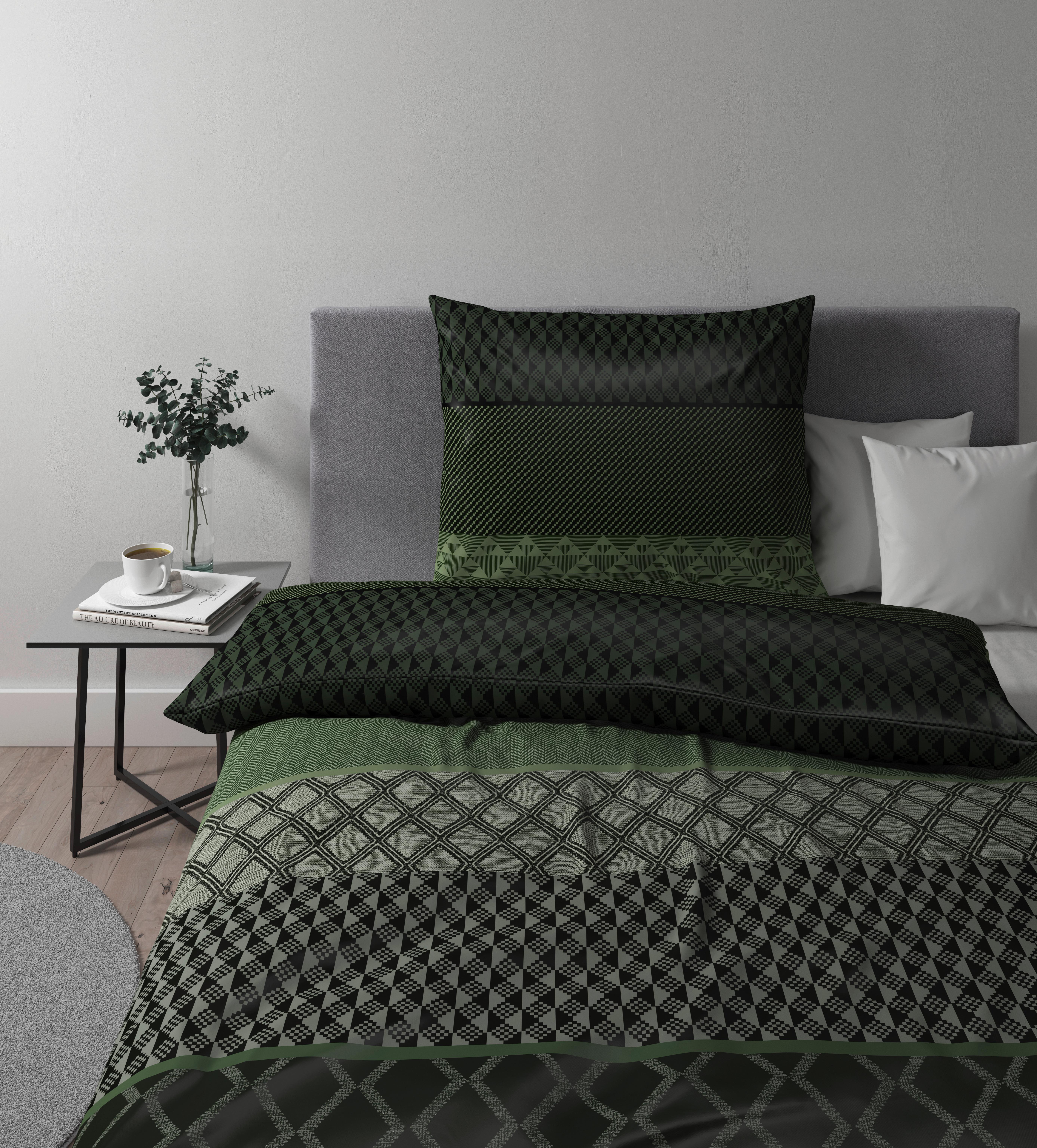 Posteľná Bielizeň Lukas, 140/200cm, Zelená - olivovozelená, Moderný, textil (140/200cm) - Premium Living