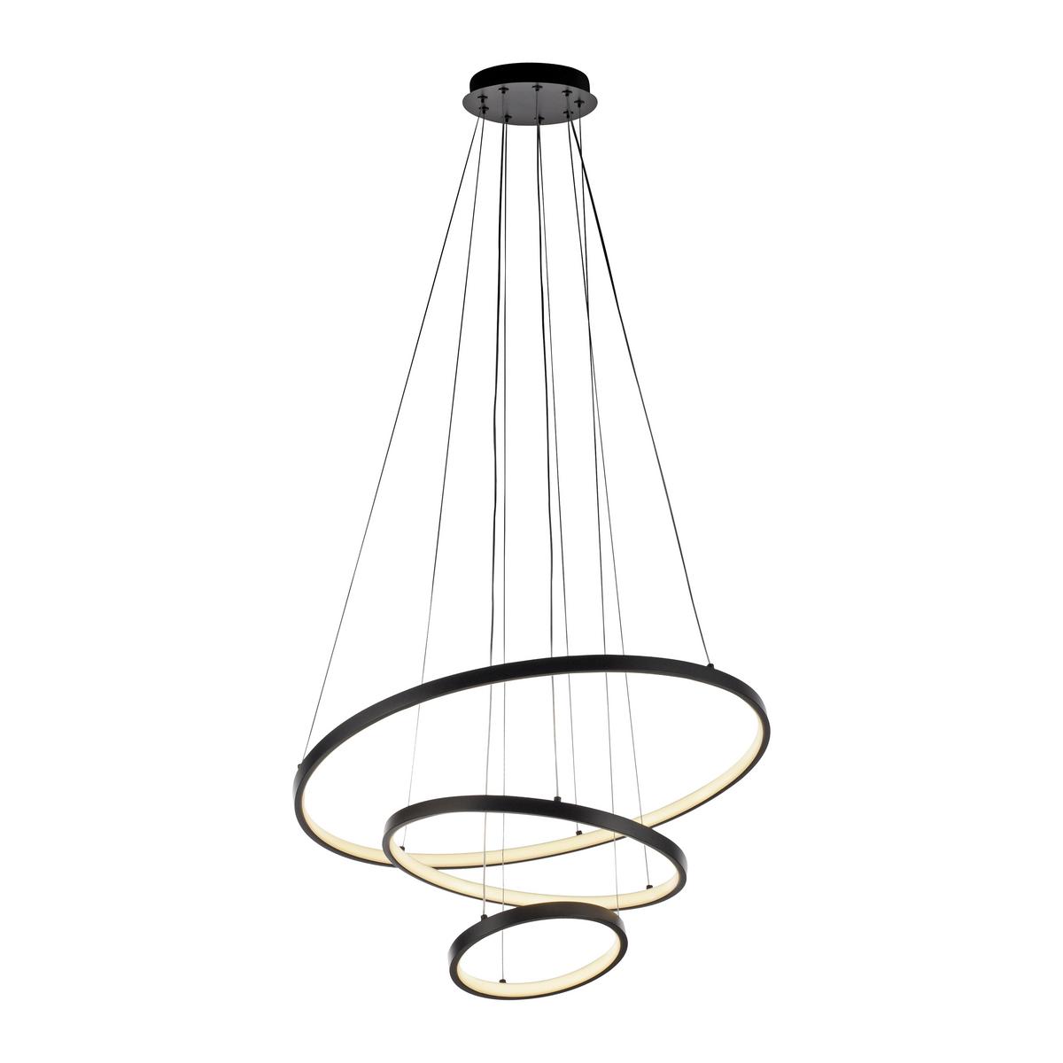Led-pendelleuchte 15070-18 - Schwarz, Design, Kunststoff/Metall (60,5/60,5/150cm)