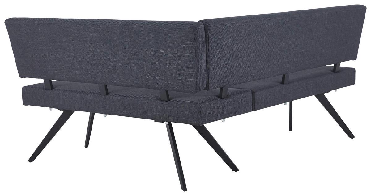 Eckbank Andros - Dunkelgrau/Schwarz, KONVENTIONELL, Textil/Metall (190/150cm) - MID.YOU