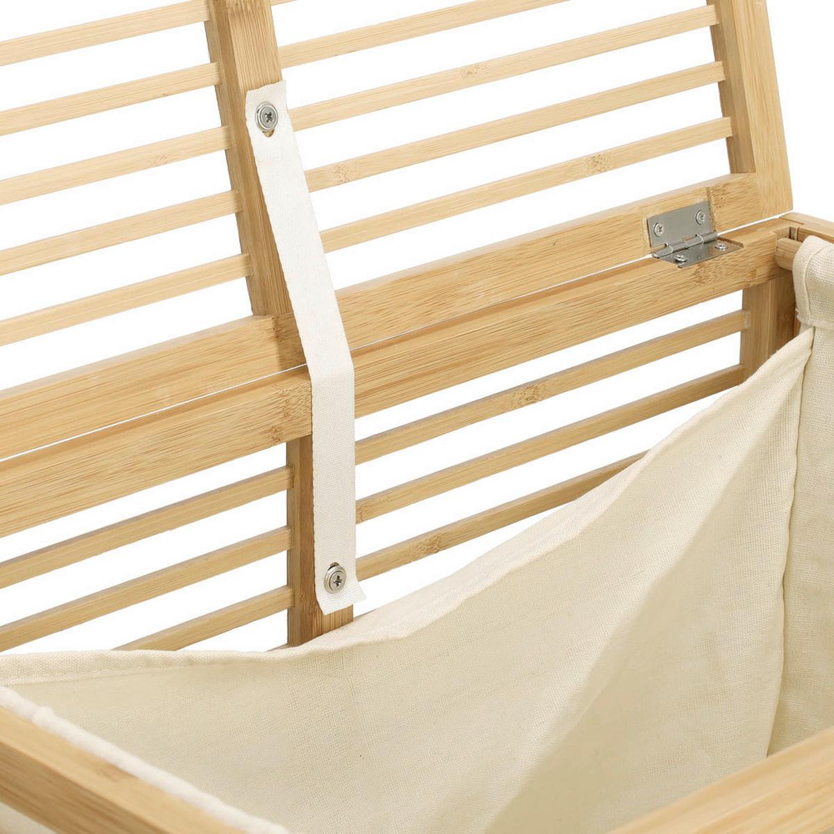 Wäschesammler Naturfarben B: 53,5 Cm - Naturfarben, Basics, Holz (53,5/33/61cm) - Zeller Present