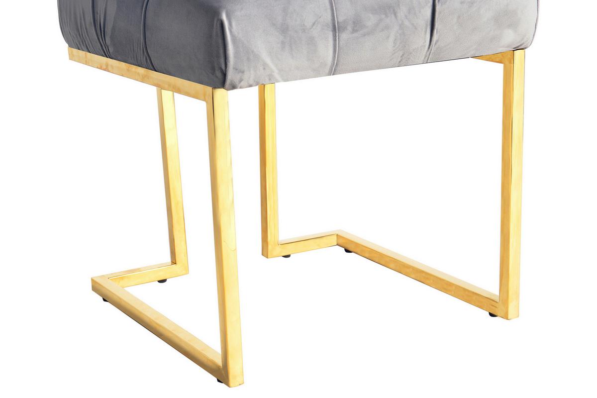Hocker Rare 100 Grau B: 48 cm - Goldfarben/Grau, Design, Textil (48/48/48cm) - Kayoom