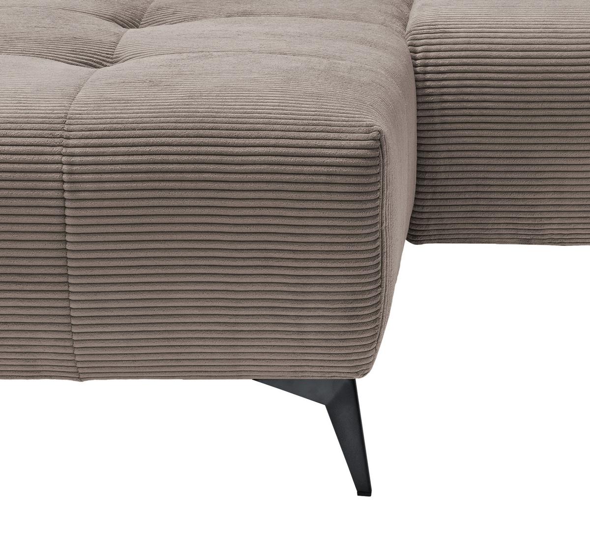 Ecksofa Mit Usb Anschluss Sano, Graubraun, S: 180x258 Cm - Graubraun/Schwarz, MODERN, Textil (180/258cm) - Livetastic