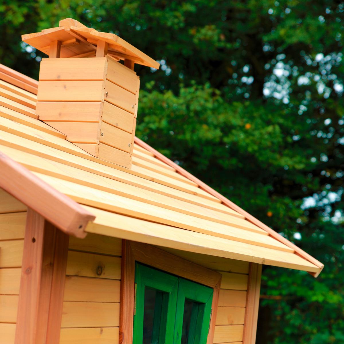 Spielhaus Natur, Rot L: 177 B: 264 H: 203 - Rot/Braun, LIFESTYLE, Holz/Kunststoff (177/264/203cm)