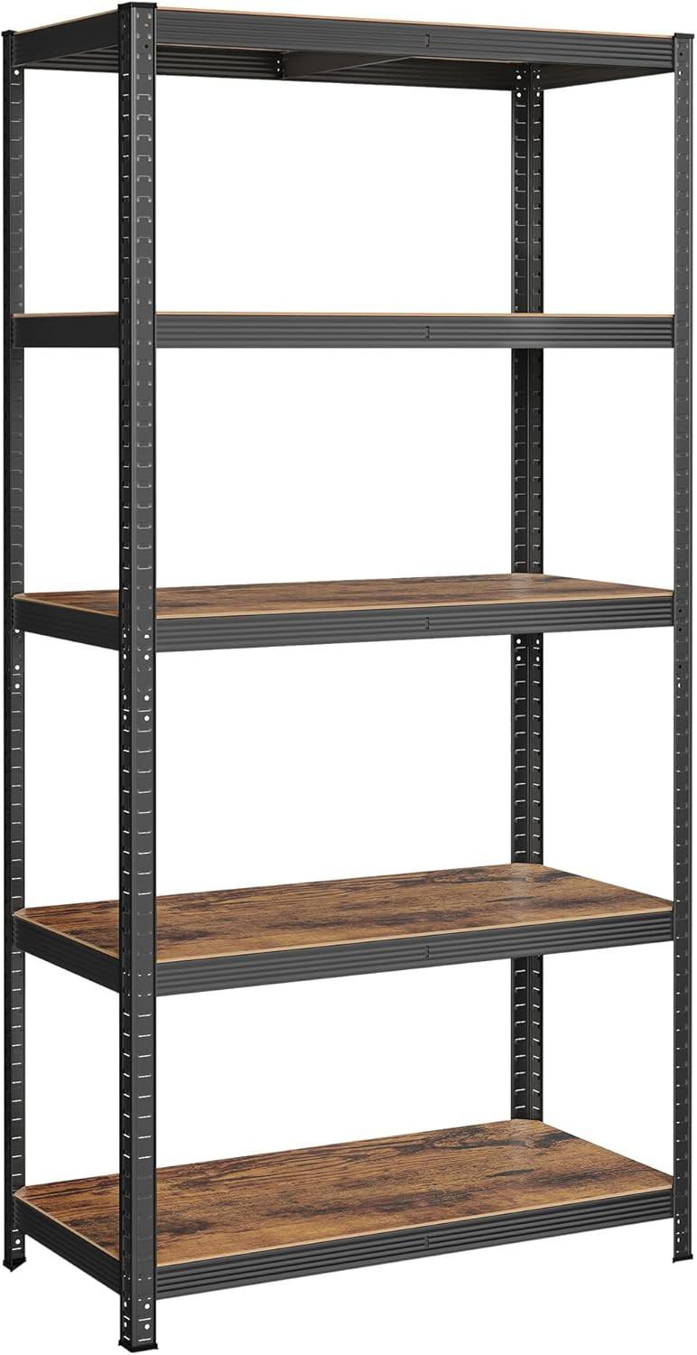 Schwerlastregal Braun, Schwarz B: 100 cm - Schwarz/Braun, Basics, Holzwerkstoff/Metall (100/200/50cm)