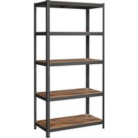 Schwerlastregal Braun, Schwarz B: 100 Cm - Schwarz/Braun, Basics, Holzwerkstoff/Metall (100/200/50cm)