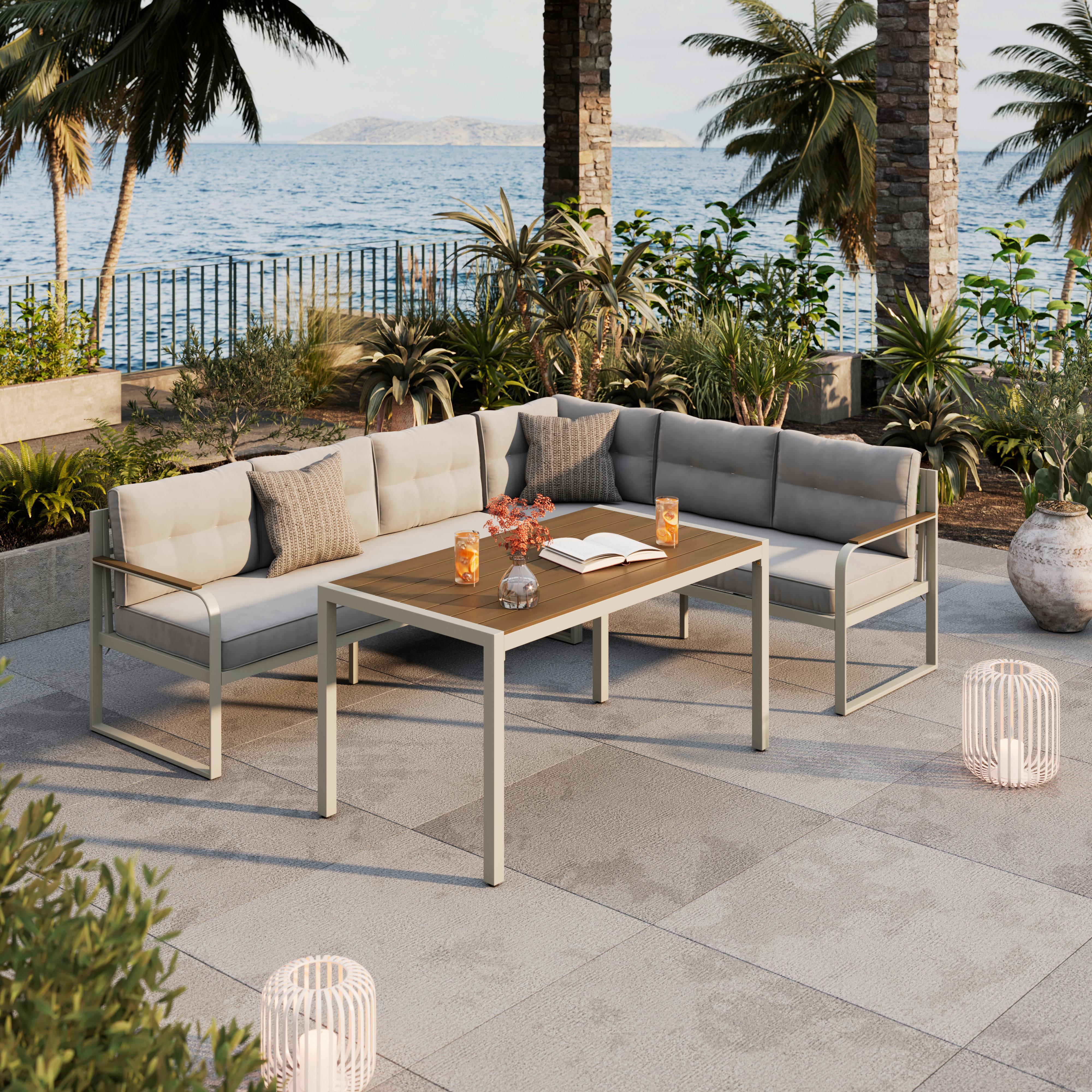 Loungegarnitur Noosa - Gelb/Creme, MODERN, Textil/Metall (132/69/71.5cm) - Beldano