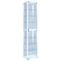 Vitrine Kavisa Weiß B: 50 cm mit 6 Einlegeböden - Schwarz/Weiß, MODERN, Glas/Holzwerkstoff (50/227/38cm) - MID.YOU
