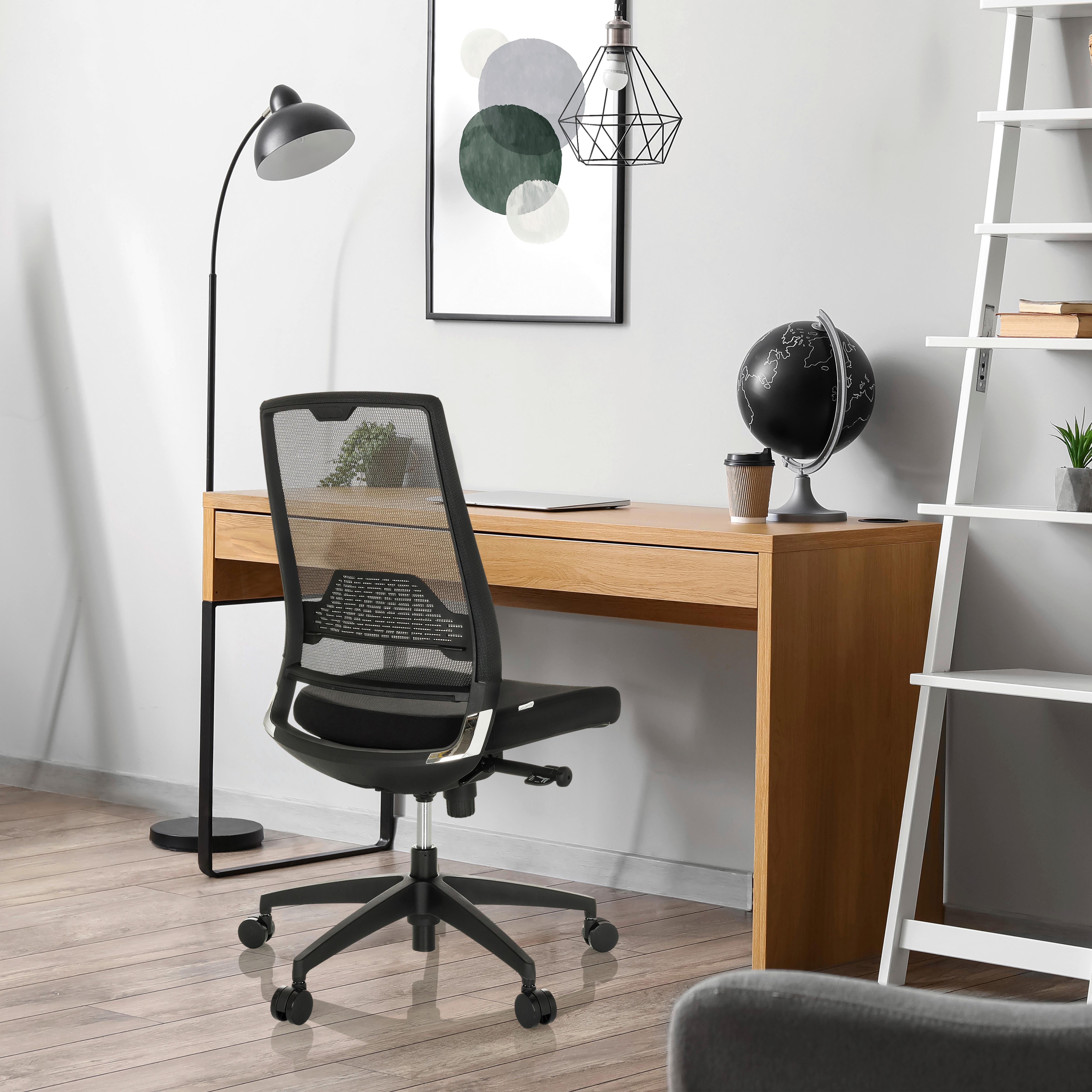 Drehstuhl Porto Eco I - Schwarz, Basics, Kunststoff/Textil (49/98-107/60cm) - MID.YOU