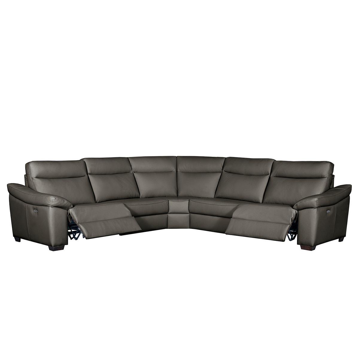Ecksofa Dakar Anthrazit B: 299x299 Cm - Anthrazit/Schwarz, Design, Leder (299/299cm) - Livetastic