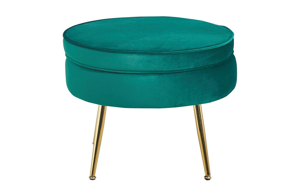 Hocker Grün B: 52 Cm - Goldfarben/Grün, MODERN, Textil (52/41/52cm) - Livetastic