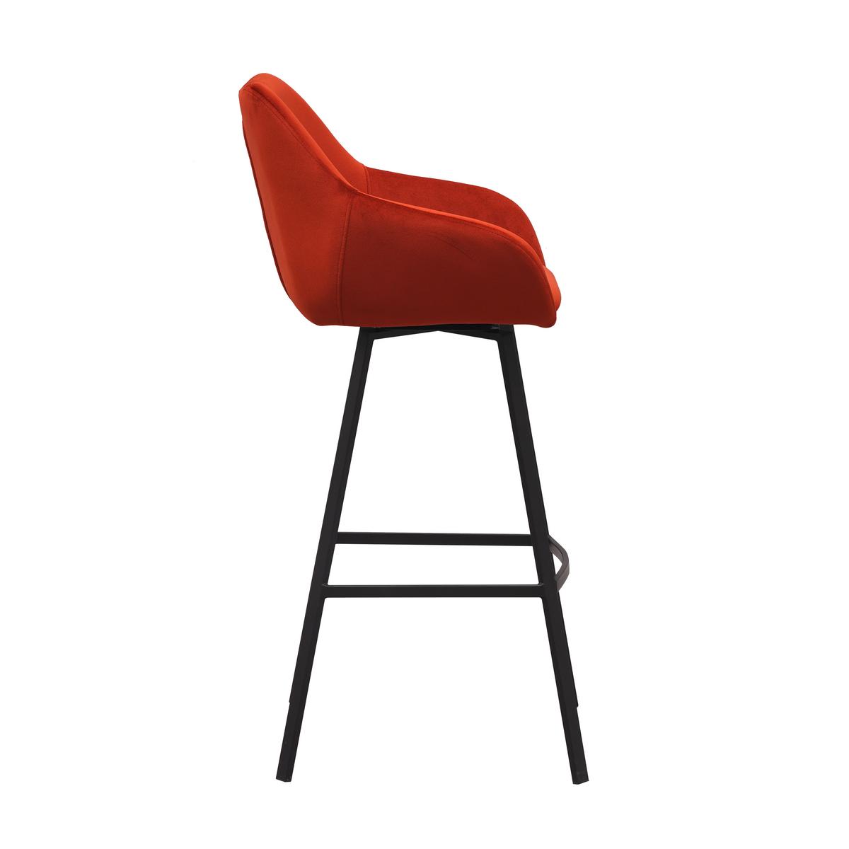 Barhocker-Set Casper Rostfarben B: 55 cm - Rostfarben/Cognac, MODERN, Textil/Metall (55/109/57cm) - MID.YOU